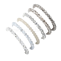 6Pcs Round Glass & CCB Beads Stretch Bracelets for Women&nbsp;BJEW-JB12676