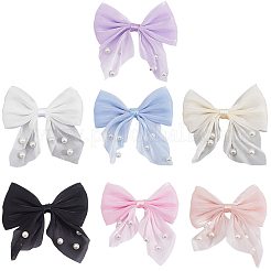 28Pcs 7 Colors Polyester and Resin Pearl Bowknot Ornament Accessories&nbsp;DIY-SP0004-77