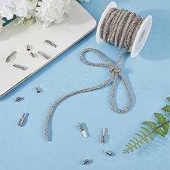 6.25 Yard Polyester Cord with Rhinestone&nbsp;DIY-GF0009-32B