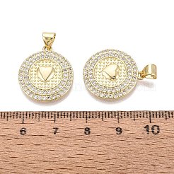 Brass Micro Pave Clear Cubic Zirconia Pendants&nbsp;KK-N287-43G-05