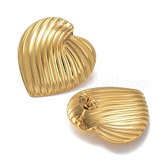 Ion Plating(IP) 304 Stainless Steel Heart Ear Studs for Women&nbsp;EJEW-P234-18G