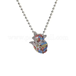 Alloy Colorful Rhinestone Pendant Necklaces for Kid&nbsp;FS-WG8D677-03
