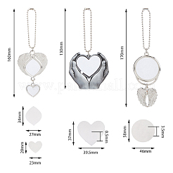 3 Style Alloy Heat Transfer Sublimation Hanging Blank Pendant Decorations&nbsp;HJEW-FH0001-56