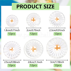72Pcs 6 Styles Resin Buttons&nbsp;BUTT-PH0001-74