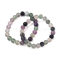 Natural Fluorite Round Beaded Stretch Bracelets&nbsp;GG-CBA12F1-02A-04