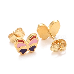 304 Stainless Steel Enamel Stud Earrings&nbsp;EJEW-B009-23G