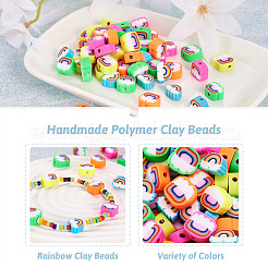 100Pcs 5 Style Handmade Polymer Clay Beads&nbsp;FIND-FW0001-33