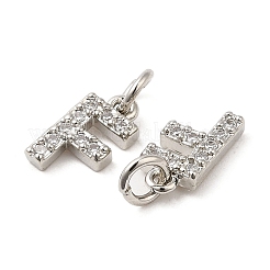 Brass Micro Pave Grade AAA Cubic Zirconia Charms&nbsp;ZIRC-P067-11P-F-NR