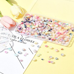 450Pcs Frosted Baking Paint Crackle Glass Beads with Glitter Powder&nbsp;DGLA-FS0001-11