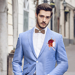 2Pcs 2 Style Silk Cloth & Plastic Imitation Flower Wrist Corsage & Corsage Boutonniere&nbsp;AJEW-CP0007-26A