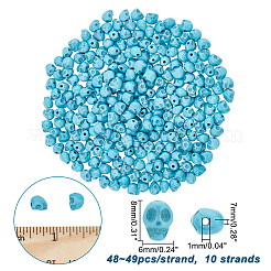 10 Strands Dyed Synthetic Turquoise Beadd Strands&nbsp;G-AR0004-84