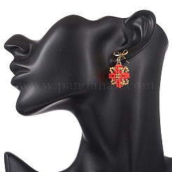 Glass Seed Beads Dangle Stud Earrings&nbsp;EJEW-MZ00702