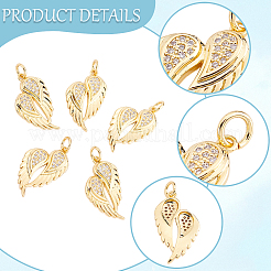 10Pcs Brass Micro Pave Cubic Zirconia Pendants&nbsp;ZIRC-BBC0003-79G