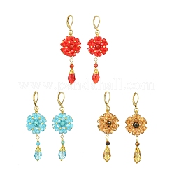 3 Pairs 3 Colors 304 Stainless Steel Leverback Dangle Earrings&nbsp;EJEW-MZ00734