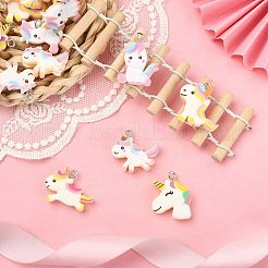 40Pcs 5 Styles Opaque Resin Unicorn Pendants&nbsp;RESI-CJ0002-83