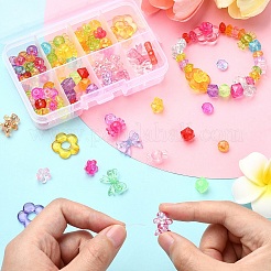 129Pcs Transparent Acrylic Beads&nbsp;MACR-YW0003-11
