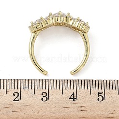 Brass Micro Pave Cubic Zirconia Cuff Rings&nbsp;RJEW-H256-01G-02