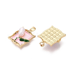 Brass Enamel Pendants&nbsp;KK-SZC0009-10G-02