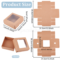 Folding Kraft Paper Cardboard Jewelry Gift Boxes&nbsp;LS-CON-WH0092-25C