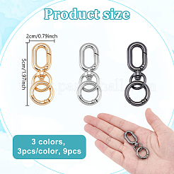 9Pcs 3 Colors Iron Swivel Clasps&nbsp;HJEW-NB00260