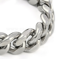 304 Stainless Steel Cuban Link Chain Bracelets for Men&nbsp;BJEW-B102-05AS