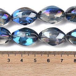 Electroplated Glass Oval Beads Strands&nbsp;EGLA-F026-A12