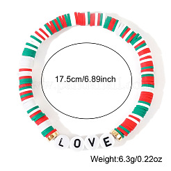 Christmas Love Resin & Acrylic Beaded Stretch Bracelets&nbsp;WK2852-1