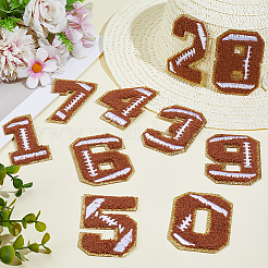 1Bag Sport Theme Number 0~9 Embroidery Cloth Iron on/Sew on Patches&nbsp;PATC-CY0001-65A