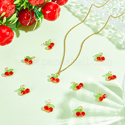 30Pcs Cherry Glass Pendants&nbsp;PALLOY-HY00111