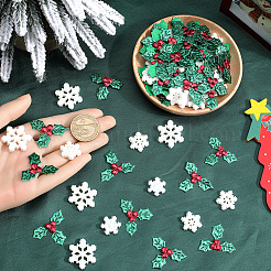 160Pcs 4 Styles Christmas Theme Opaque Resin Cabochons&nbsp;RESI-SC0005-80A