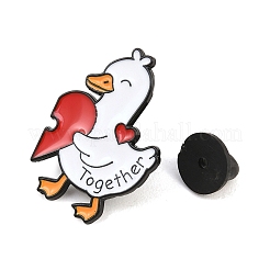 Valentine Together Heart Duck Enamel Pins&nbsp;JEWB-B041-01B