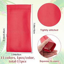 11Pcs 11 Colors Rectangle PU Imitation Leather Eyeglasses Pouch&nbsp;AJEW-CP0005-56