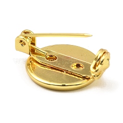 Rack Plating Brass Brooch Base Settings with Steel Back Bar Pins&nbsp;KK-Z030-02G