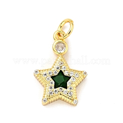 Rack Plating Brass Micro Pave Cubic Zirconia Pendants&nbsp;KK-G394-06G