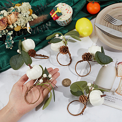6Pcs Plastic & Foam Leaf Napkin Rings&nbsp;AJEW-OC0014-40
