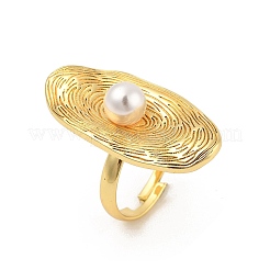 Oval Brass Finger Rings for Women&nbsp;RJEW-S622-04G