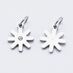 Eco-Friendly 316 Surgical Stainless Steel Micro Pave Cubic Zirconia Charms&nbsp;RB-I078-80P-NR