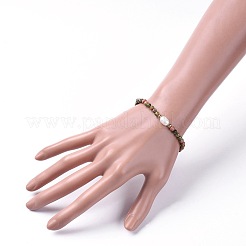 Natural & Synthetic Gemstone Beads Stretch Bracelets&nbsp;BJEW-JB04676