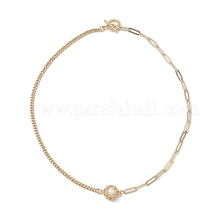 Natural Freshwater Pearl Round Macrame Pouch Pendant Necklaces&nbsp;NJEW-JN04949