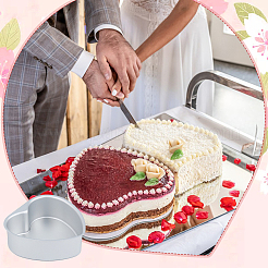 3 Bags 3 Styles Heart Aluminium Alloy Cake Mold Rings&nbsp;AJEW-DC0002-06