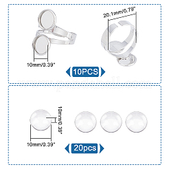 DIY Double Blank Dome Finger Ring Making Kit&nbsp;DIY-UN0004-26B