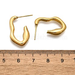 Ion Plating(IP) 304 Stainless Steel C-shape Stud Earrings&nbsp;EJEW-P197-03G