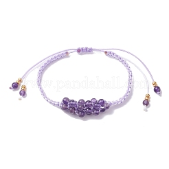Natural Amethyst Beaded Braided Bead Bracelets&nbsp;BJEW-MZ00253-03