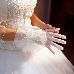 Polyester Lace Gloves for Bride&nbsp;AJEW-WH0609-859
