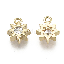 Brass Micro Pave Cubic Zirconia Charms&nbsp;KK-R136-055-NF