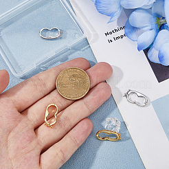 4Pcs 2 Colors Brass Micro Pave Clear Cubic Zirconia Peanut Twister Clasps&nbsp;KK-HS0001-22