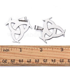 Tarnish Resistant Boy Jewelry Original Color 201 Stainless Steel Triangle Knot Pendants&nbsp;STAS-I032-228
