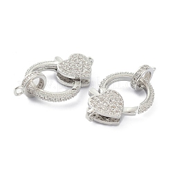 Rack Plating Brass Clear Cubic Zirconia Lobster Claw Clasps&nbsp;KK-B046-03P