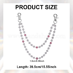 Polymer Clay Rhinestone Round Beaded Pants Chains for Women&nbsp;AJEW-WH0556-42D