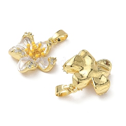 Brass Micro Pave Cubic Zirconia Pendants&nbsp;KK-I371-31G-01